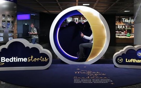Lufthansa &lsquo;pods&rsquo; at Frankfurt and Munich airports let parents record bedtime story for their kids