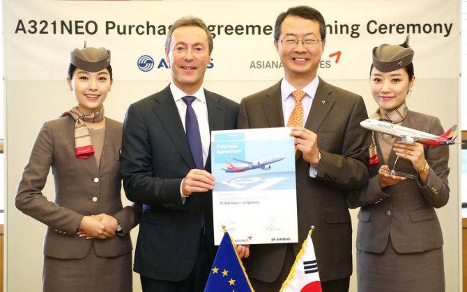 Asiana Airlines Finalises Order for 25 A321neo Aircraft