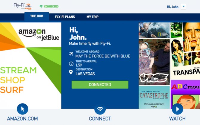 JetBlue Launches Amazon Streaming on All Planes Equipped With Fly-Fi