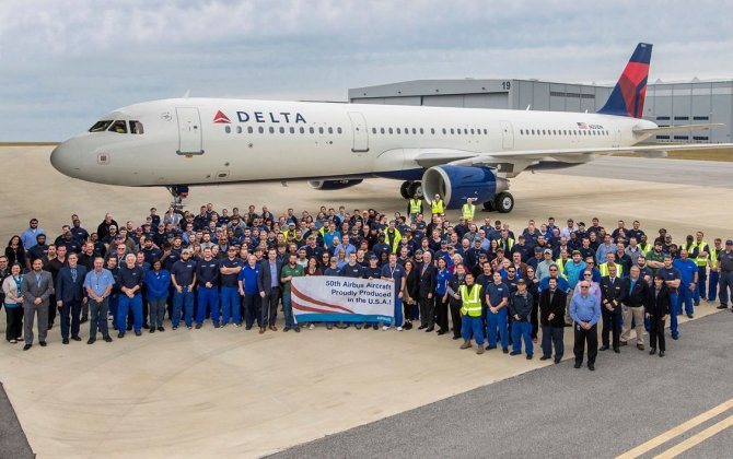 Airbus delivers 50th A320 Family aircraft assembled in the U.S.