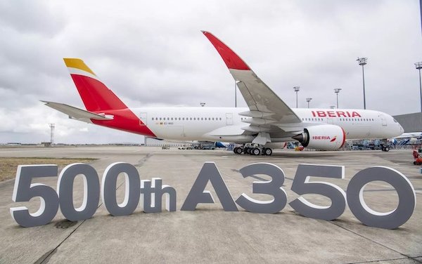 Airbus delivers its 500th A350 and unveils its new Production Standard 2022