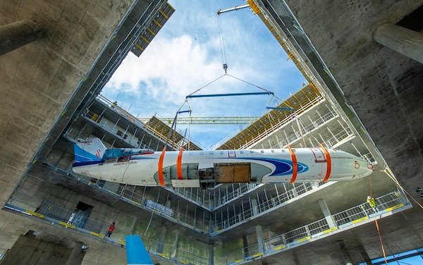 An aircraft inside a building ? Just landed by Jet MS 