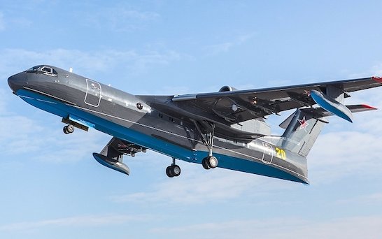 Another serial amphibious aircraft Be-200ChS lifted into the air