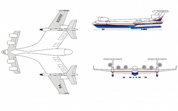 Beriev Aircraft Company is working on amphibious aircraft with over 1,000 tonnes takeoff weight
