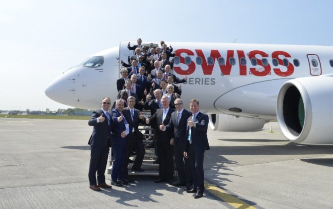Bombardier C Series Aircraft Historic First Passenger Flight from Dublin to Zurich