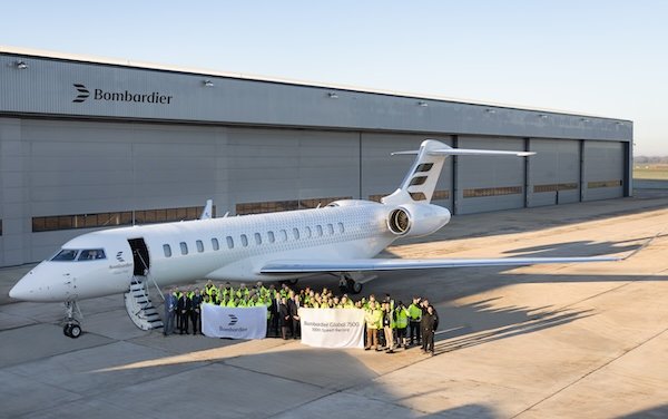 Bombardier Global 7500 BizJet achieves category-leading 100th speed record