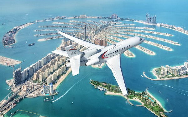 Dassault Falcon 8X at MEBAA 2022 display 