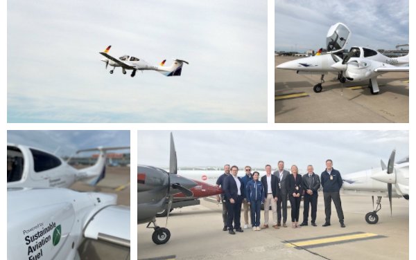 Diamond DA42-VI flying with Sustainable Aviation Fuel for the first time