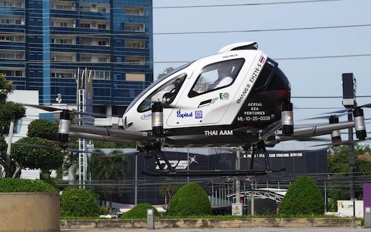 EHang Thailand AAM sandbox reaches landmark: first urban sandbox human-carrying flight of Pilotless eVTOL with CAAT Director-General Aboard