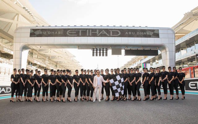 Etihad A380 leads the Grand Prix parade