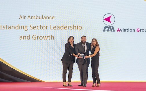 FAI Air Ambulance receives Outstanding Sector Leadership and Growth Award at the MEA Business Achievement Awards