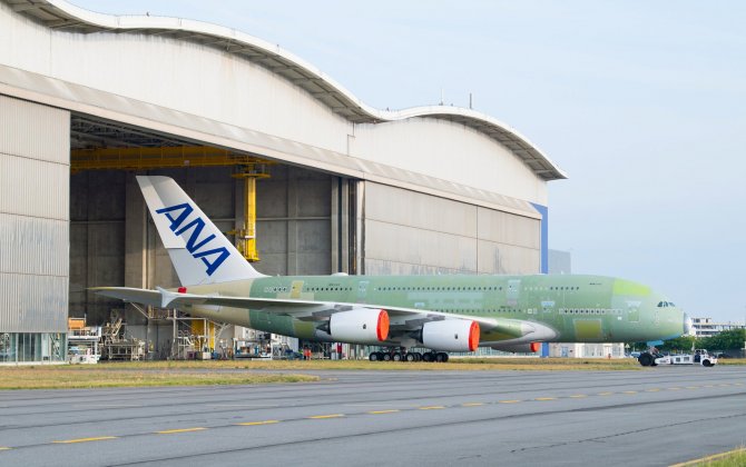 First ANA A380 rolls out of final assembly line in Toulouse