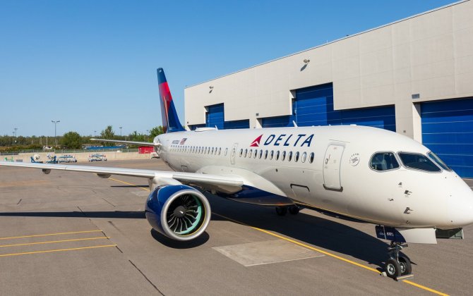 First Delta Air Lines A220-100 rolls out of painting hangar in Mirabel