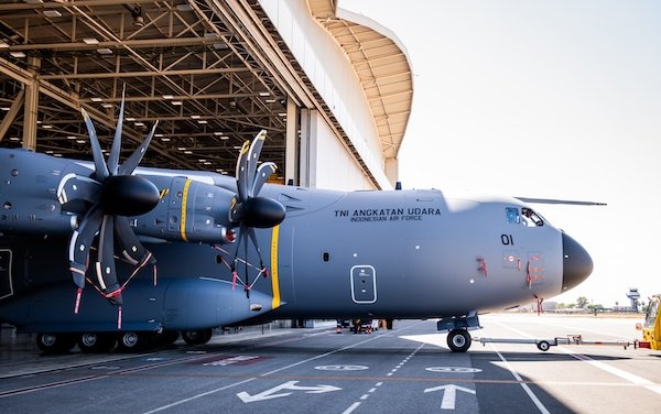 First Indonesian A400M rolls out of paintshop in Seville