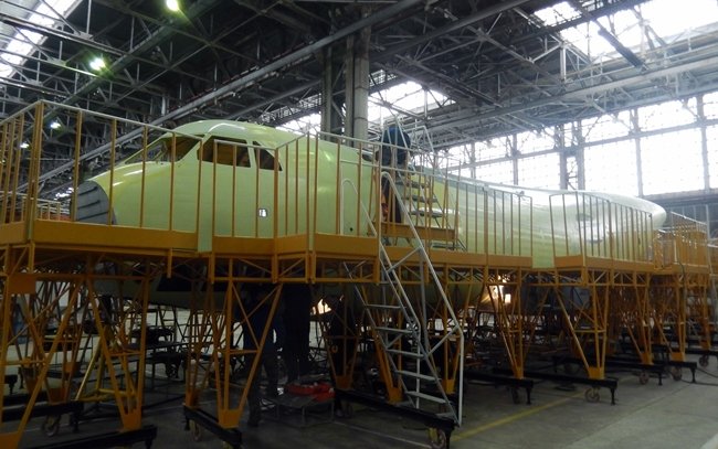 First prototype of IL-112V light military transport aircraft has come to the final assembly workshop