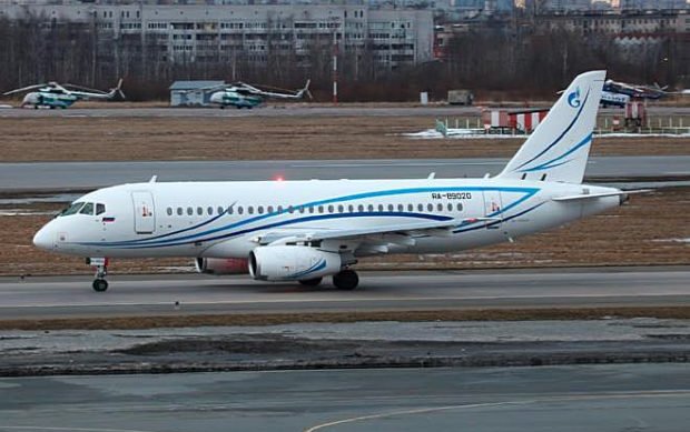 Four Gazprom Avia SSJ100s customized by S7 Technics 