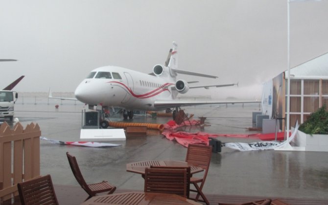 Heavy Wind, Rain Wreaks Havoc at Abu Dhabi Bizav Expo