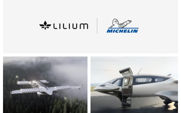 Lilium and Michelin announce the development and serial production of Lilium Jet tires