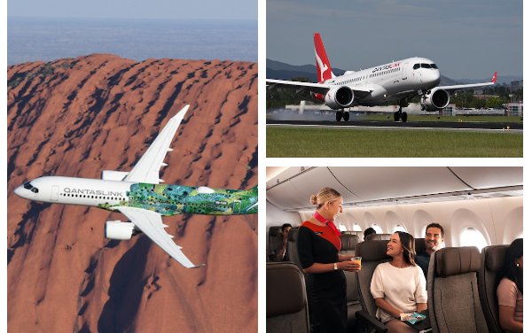 QantasLink Airbus A220 takes flight