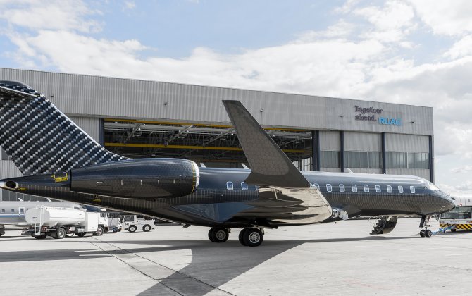 RUAG repaints Bombardier Global Express XRS with unique and detailed Carboneum design