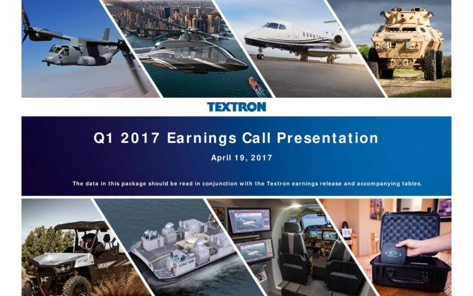 Textron Reports First Quarter 2017 Results