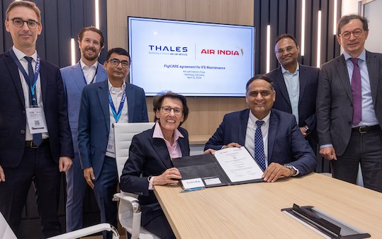 Thales and Air India sign 10-year FlytCARE agreement for IFE maintenance
