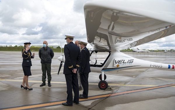The Chief of French Air Force, General Philippe Lavigne, tested the Pipistrel Velis Electro